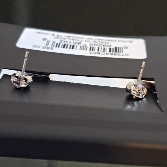 Coach Signature Enamel Huggie Earrings in Silver & Pink NWT - Picture 14 of 14